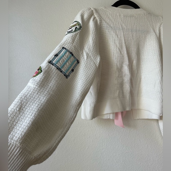 Alice + Olivia Kitty Stace Face Frame Wool Blend Cardigan - Picture 12 of 14